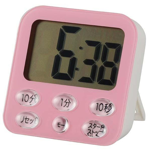 COK-T140-P 時計付き 大画面デジタルタイマー ピンク OHM（オーム電機）