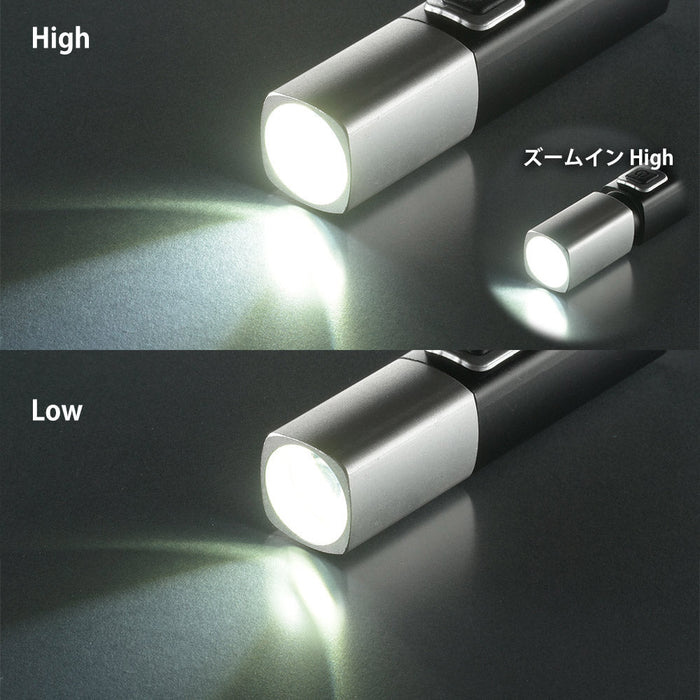 充電式LEDライト（最大250lm/ズーム機能/連続使用最長2時間/ブラック）_08-0714_LH-C25A5_OHM（オーム電機）