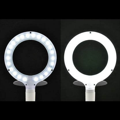 08-0787_DS-L24ZS-W_ルーペ付きLEDスタンドライト(レンズ幅100mm/ホワイト）_OHM オーム電機