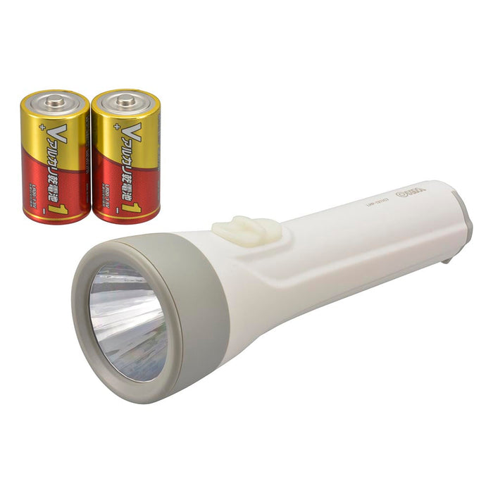 乾電池付LEDライト（110lm/単1形×2本付属/連続使用135時間/蓄光スイッチ）_08-0924_LHP-1211C7_OHM（オーム電機）
