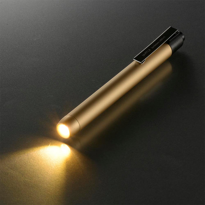 LEDペンライト（電球色/20 lm/単4形×2本使用/連続使用75時間/保護等級 IPX2/アルミボディ/ゴールド）_08-1002_LH-PY1L-G2_OHM（オーム電機）