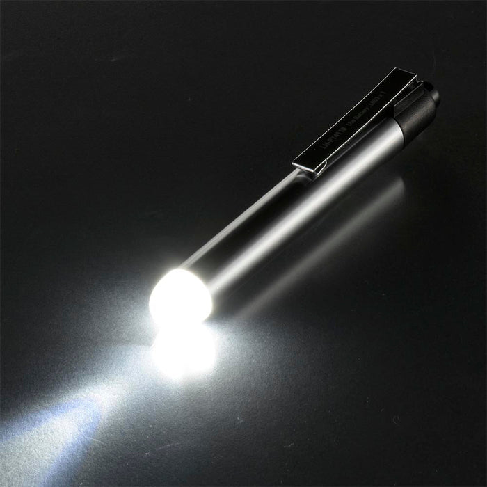 LEDペンライト（10 lm/単4形×1本使用/連続使用16時間/保護等級 IPX2/アルミボディ/シルバー）_08-1030_LH-PY411-S2_OHM（オーム電機）