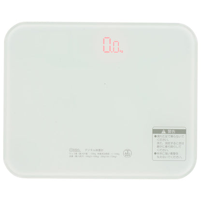 デジタル体重計（単4形×3本使用/ホワイト）_08-1182_HBK-T103-W_OHM（オーム電機）
