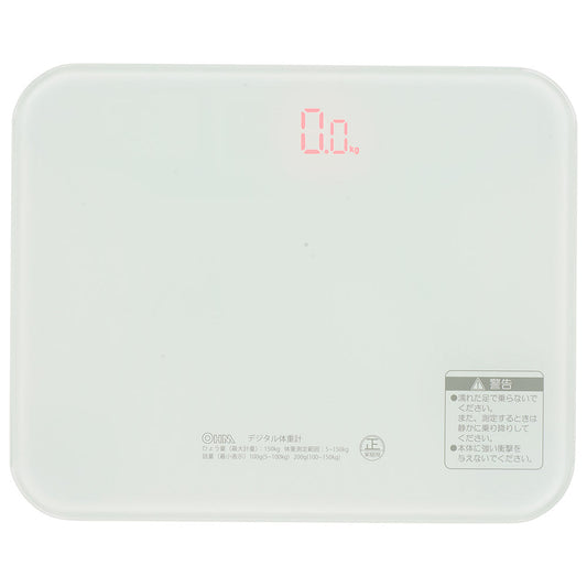 デジタル体重計（単4形×3本使用/ホワイト）_08-1182_HBK-T103-W_OHM（オーム電機）