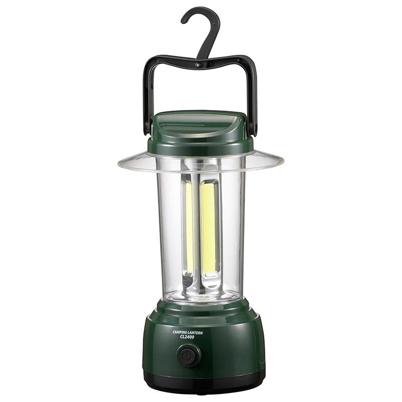 LED大型ランタン（単1形×4本使用/2400lm/調光5段階/保護等級IPX4/グリーン）_08-1321_LN-CL2400-G_OHM（オーム電機）