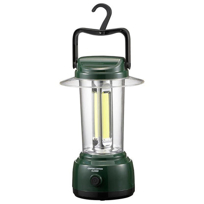 LED大型ランタン（単1形×4本使用/2400lm/調光5段階/保護等級IPX4/グリーン）_08-1321_LN-CL2400-G_OHM（オーム電機）
