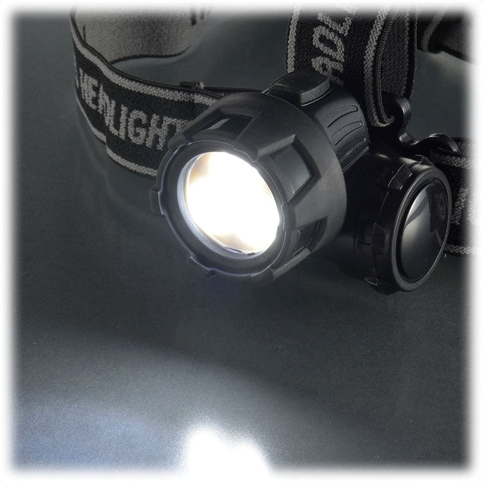 3点式LEDヘッドライト（20Lm/単4形×3本使用/防水仕様IPX4/連続使用40時間）_08-1361_LC-H3LED-K_OHM（オーム電機）