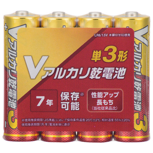 【8個セット】アルカリ乾電池 Vシリーズ （単3形×4本パック）_08-4033-8_LR6VN4S_OHM（オーム電機）