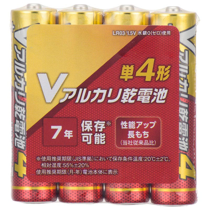【6個セット】アルカリ乾電池 Vシリーズ （単4形×4本パック）_08-4036-6_LR03VN4S_OHM（オーム電機）
