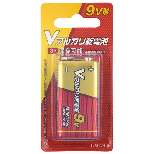 アルカリ乾電池 Vシリーズ（9V形×1本）_08-4045_6LR61VN1B_OHM（オーム電機）