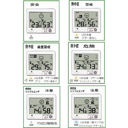 クレセル警報機能付温湿度計_17-8908_CR-1200W_Crecer（クレセル）