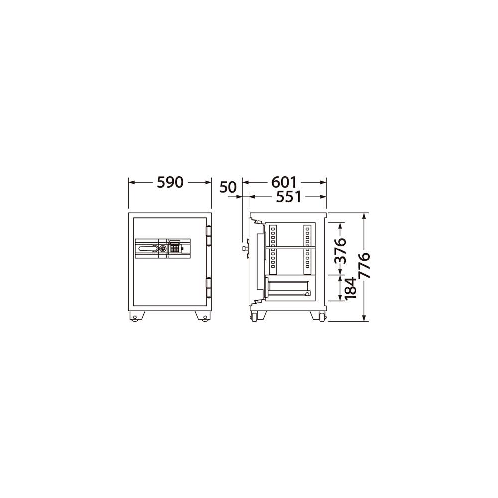 700EKG EIKO エーコー 業務用耐火金庫 テンキータイプ 1時間耐火 155kg 89L