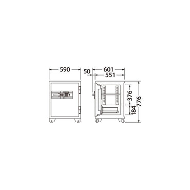 700EKG EIKO エーコー 業務用耐火金庫 テンキータイプ 1時間耐火 155kg 89L