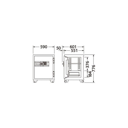 700EKG EIKO エーコー 業務用耐火金庫 テンキータイプ 1時間耐火 155kg 89L