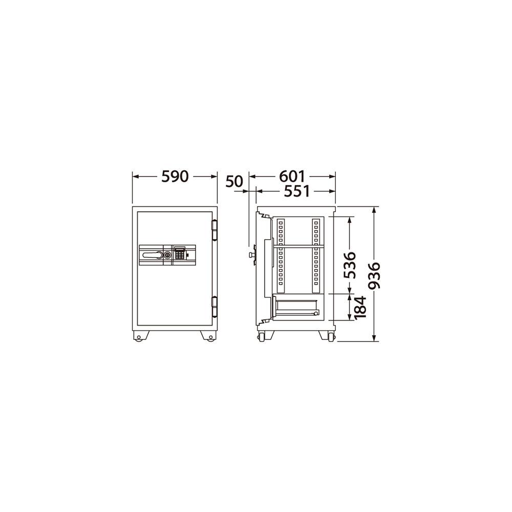 701EKG EIKO エーコー 業務用耐火金庫 テンキータイプ 1時間耐火 190kg 115L