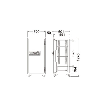 702DKG EIKO エーコー 業務用耐火金庫 ダイヤルタイプ　100万変換ダイヤル式　 1時間耐火 250kg 169L