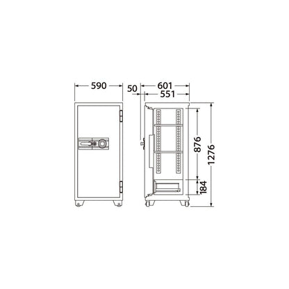 702DKG EIKO エーコー 業務用耐火金庫 ダイヤルタイプ　100万変換ダイヤル式　 1時間耐火 250kg 169L