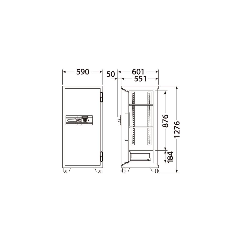 702EKG EIKO エーコー 業務用耐火金庫 テンキータイプ 1時間耐火 250kg 169L