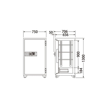 703EKG EIKO エーコー 業務用耐火金庫 テンキータイプ 1時間耐火 350kg 304L