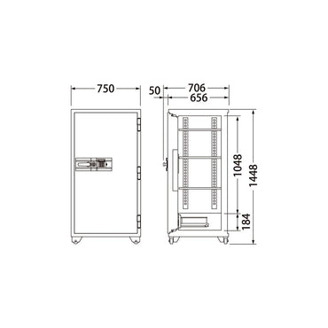 704EKG EIKO エーコー 業務用耐火金庫 テンキータイプ 1時間耐火 380kg 345L