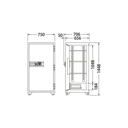 704EKG EIKO エーコー 業務用耐火金庫 テンキータイプ 1時間耐火 380kg 345L