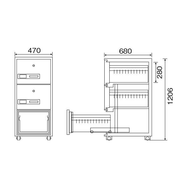 A4-3_耐火キャビネット A4サイズ 200kg_【車上渡し・送料無料(※リフト所有)】【代引不可】【メーカー直送】_ダイヤセーフ