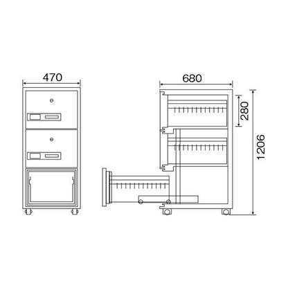 A4-3_耐火キャビネット A4サイズ 200kg_【車上渡し・送料無料(※リフト所有)】【代引不可】【メーカー直送】_ダイヤセーフ