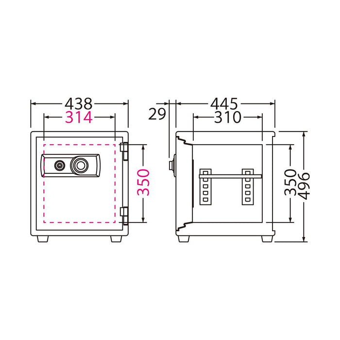 BES-25 EIKO エーコー STANDARD（スタンダード）家庭用耐火 ダイヤルタイプ 1時間耐火 55kg 34.7L