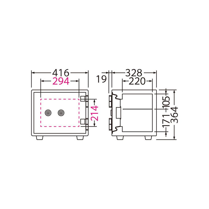 BES-9K2_STANDARD（スタンダード）家庭用耐火金庫 ダブルシリンダータイプ 21.6L 27kg_【送料・設置料見積要】【代引 不ーエクサイト・セキュリティ