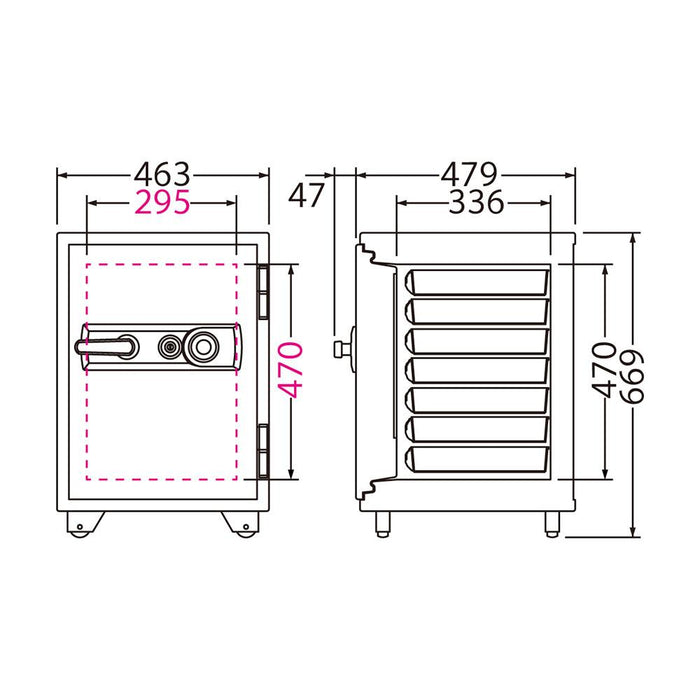 BSD-7 EIKO エーコー STANDARD（スタンダード）家庭用耐火金庫 ダイヤルタイプ 1時間耐火 103kg 51L