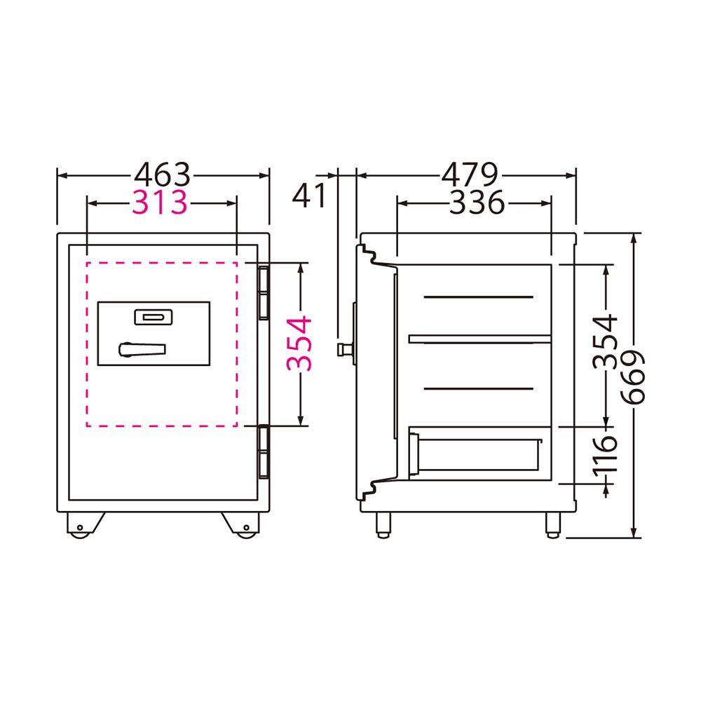 BSD-MX EIKO エーコー STANDARD（スタンダード）家庭用耐火金庫 マグロックタイプ 1時間耐火 103kg 51L