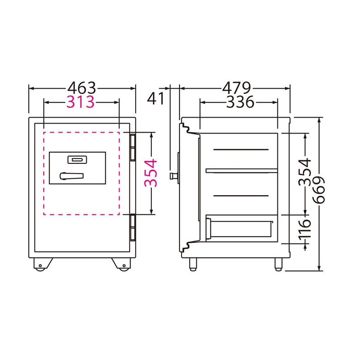 BSD-MX EIKO エーコー STANDARD（スタンダード）家庭用耐火金庫 マグロックタイプ 1時間耐火 103kg 51L