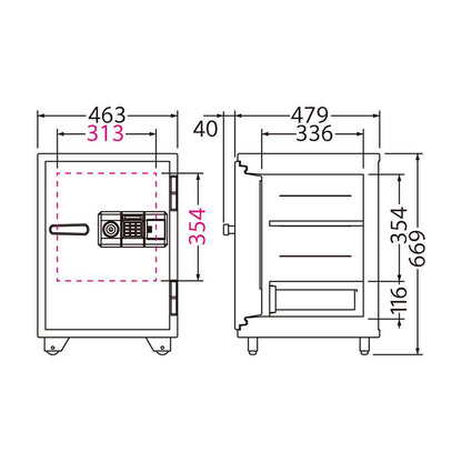 BSD-PKXA EIKO エーコー STANDARD（スタンダード）家庭用耐火金庫 テンキータイプ+警報装置　アラーム付　 1時間耐火 51kg 51L