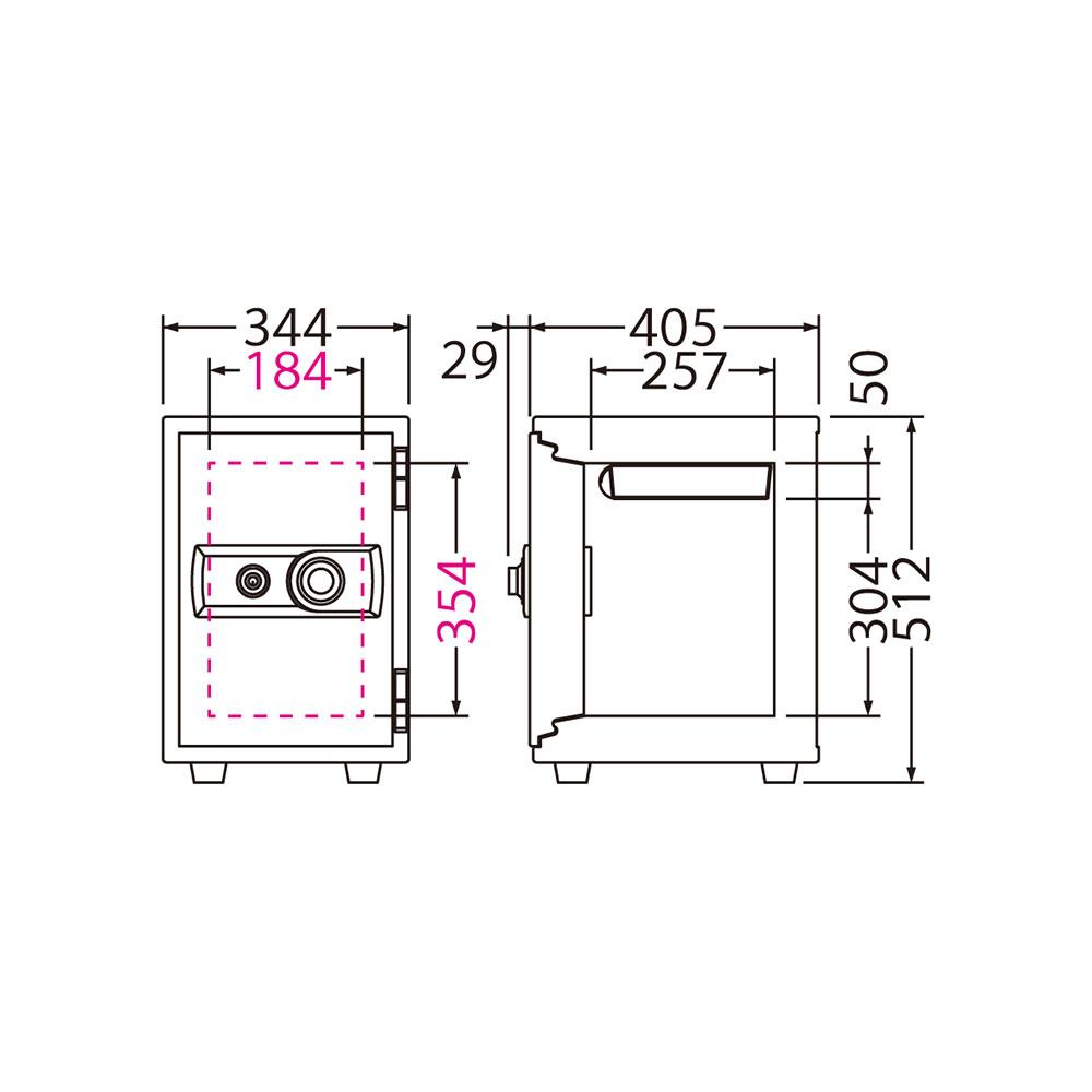 BSST-A EIKO エーコー STANDARD（スタンダード）家庭用耐火 ダイヤルタイプ 1時間耐火 56kg 19.5L