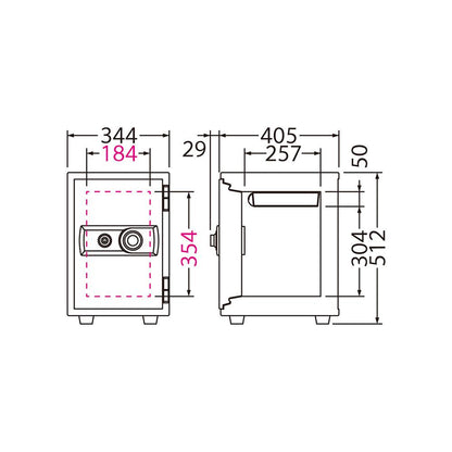 BSST-A EIKO エーコー STANDARD（スタンダード）家庭用耐火 ダイヤルタイプ 1時間耐火 56kg 19.5L