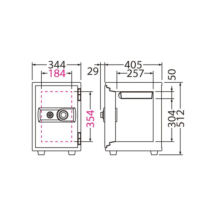 BSST-A EIKO エーコー STANDARD（スタンダード）家庭用耐火 ダイヤルタイプ 1時間耐火 56kg 19.5L