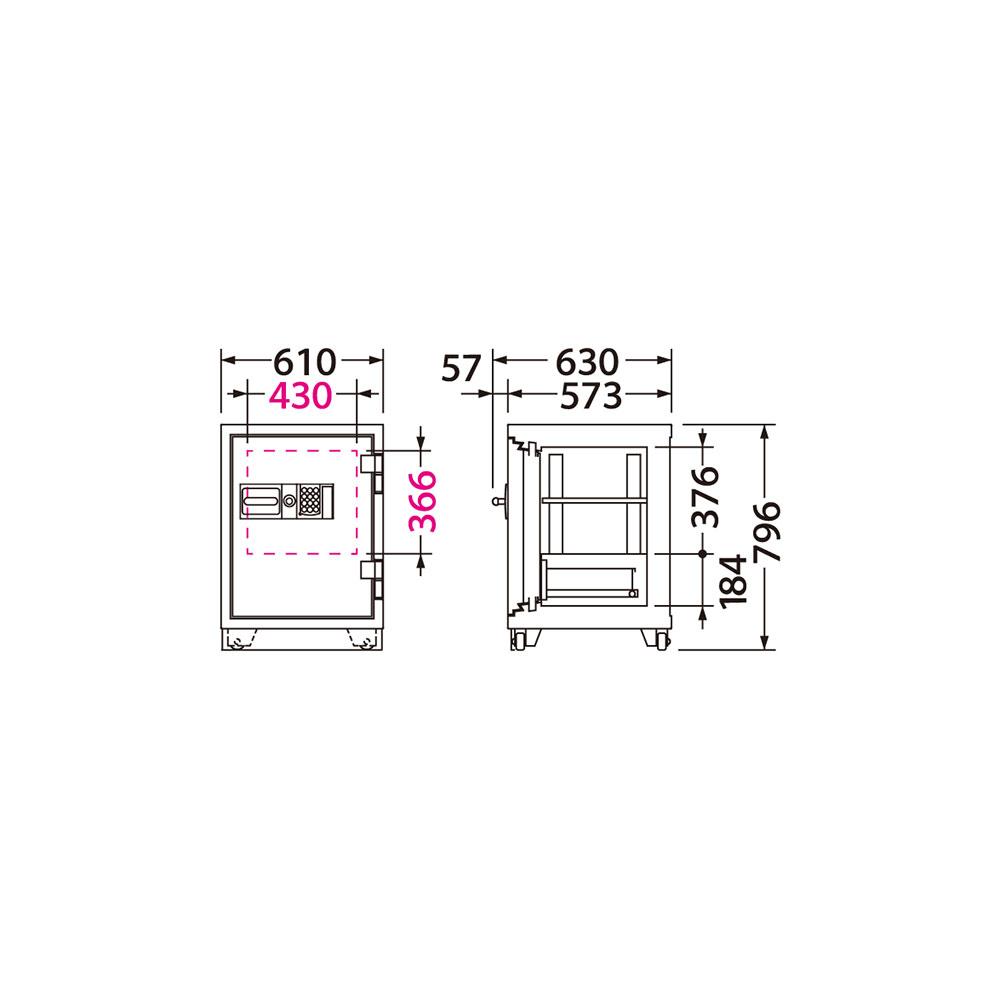 CS-90E EIKO エーコー 業務用耐火金庫 テンキータイプ　テンキー式E+耐ドリルシリンダー錠　 2時間耐火 185kg 90L ロックフリー機能搭載