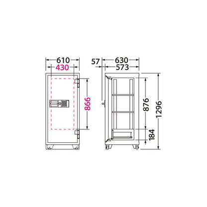 CS-92E EIKO エーコー 業務用耐火金庫 テンキータイプ　テンキー式E+耐ドリルシリンダー錠 2時間耐火 300kg 170L ロックフリー機能搭載