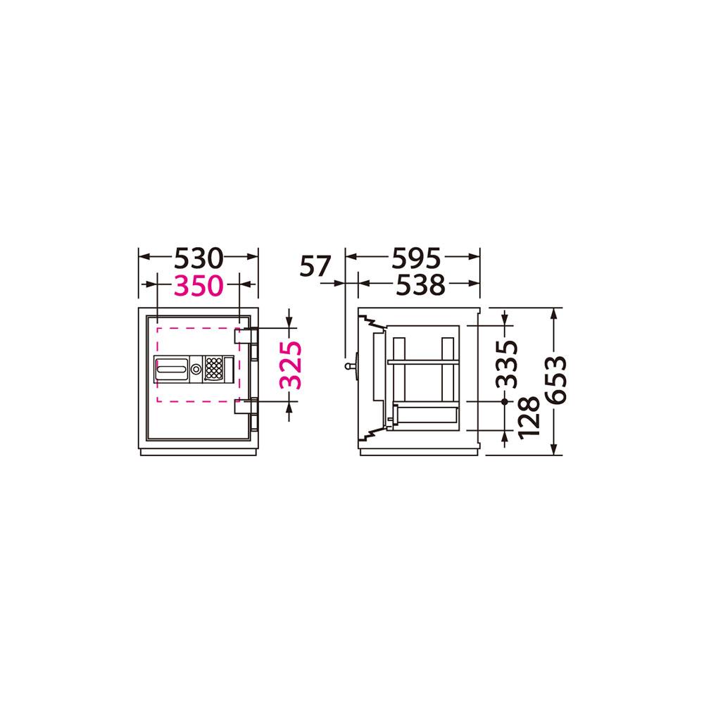 CSG-65E EIKO エーコー 業務用耐火金庫 テンキータイプ　テンキー式E+耐ドリルシリンダー錠 2時間耐火 140kg 55L ロックフリー機能搭載