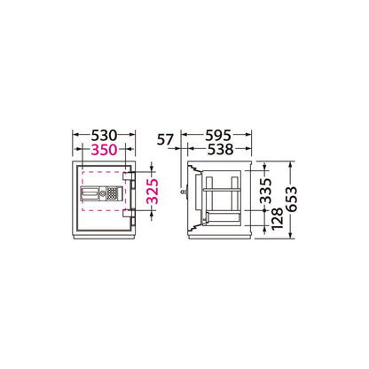 CSG-65E EIKO エーコー 業務用耐火金庫 テンキータイプ　テンキー式E+耐ドリルシリンダー錠 2時間耐火 140kg 55L ロックフリー機能搭載