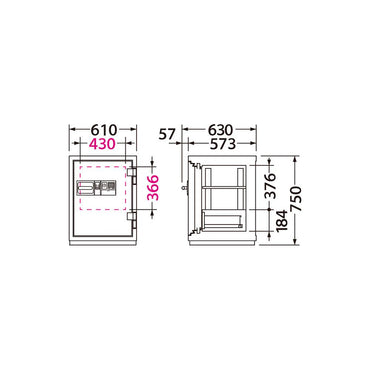 【削除】CSG-90YET EIKO エーコー 業務用耐火金庫 3マルチロックタイプ　指紋認証+テンキー+ICタグ 2時間耐火 195kg 90L 解除履歴システム搭載