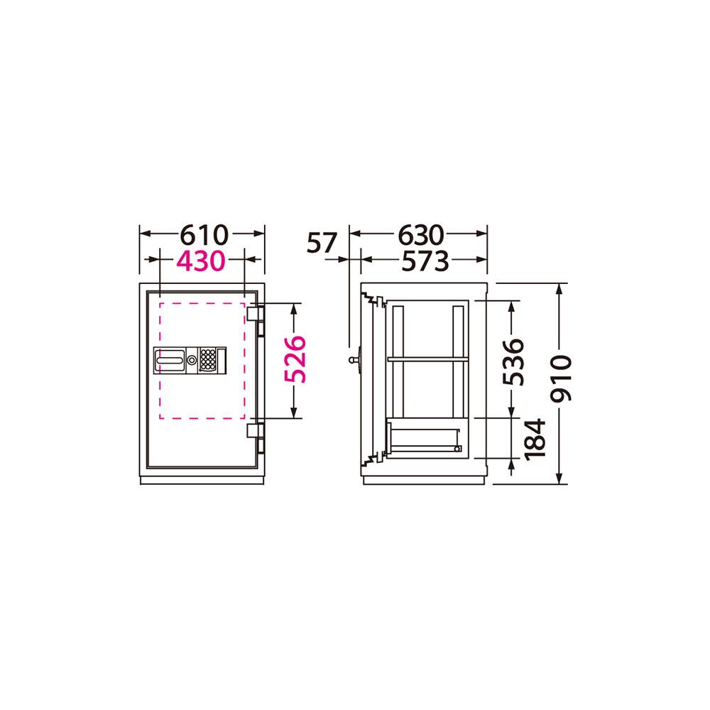 CSG-91E EIKO エーコー 業務用耐火金庫 テンキータイプ　テンキー式E+耐ドリルシリンダー錠 2時間耐火 241kg 115L ロックフリー機能搭載