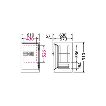 CSG-91E EIKO エーコー 業務用耐火金庫 テンキータイプ　テンキー式E+耐ドリルシリンダー錠 2時間耐火 241kg 115L ロックフリー機能搭載