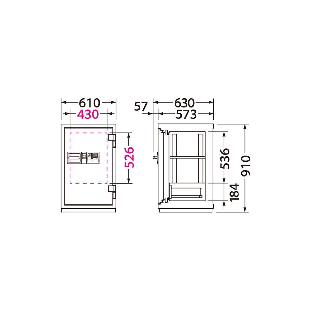 【削除】CSG-91YET EIKO エーコー 業務用耐火金庫 3マルチロックタイプ　指紋認証+テンキー+ICタグ 2時間耐火 241kg 115L 解除履歴システム搭載