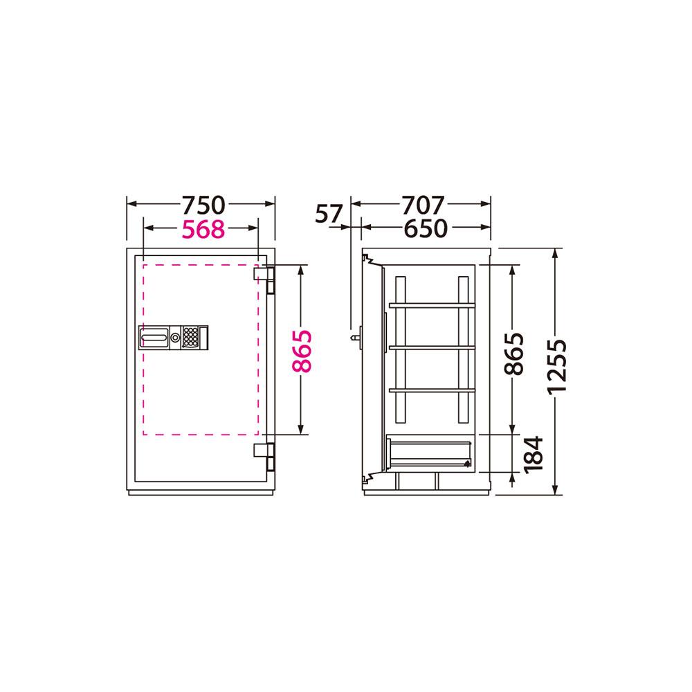 CSG-93E EIKO エーコー 業務用耐火金庫 テンキータイプ　テンキー式E+耐ドリルシリンダー錠 2時間耐火 368kg 266L ロックフリー機能搭載