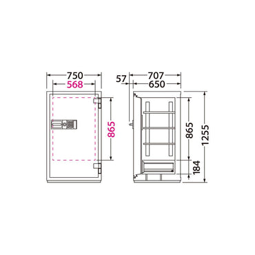 CSG-93E EIKO エーコー 業務用耐火金庫 テンキータイプ　テンキー式E+耐ドリルシリンダー錠 2時間耐火 368kg 266L ロックフリー機能搭載