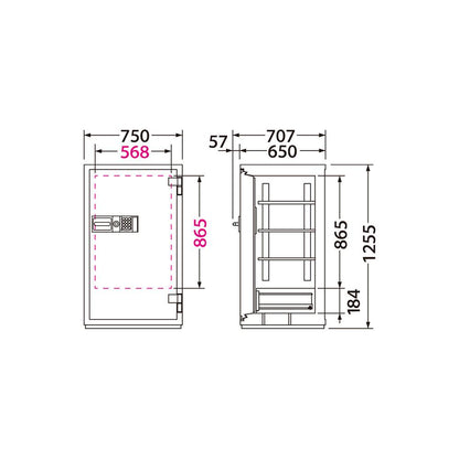 CSG-93E EIKO エーコー 業務用耐火金庫 テンキータイプ　テンキー式E+耐ドリルシリンダー錠 2時間耐火 368kg 266L ロックフリー機能搭載