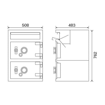 FL-3020/T_投入保管庫 ダイヤルタイプ 120kg（受注生産）_【車上渡し・送料無料(※リフト所有※一部地域対象外)】【代引不可】【メーカー直送】_ダイヤセーフ