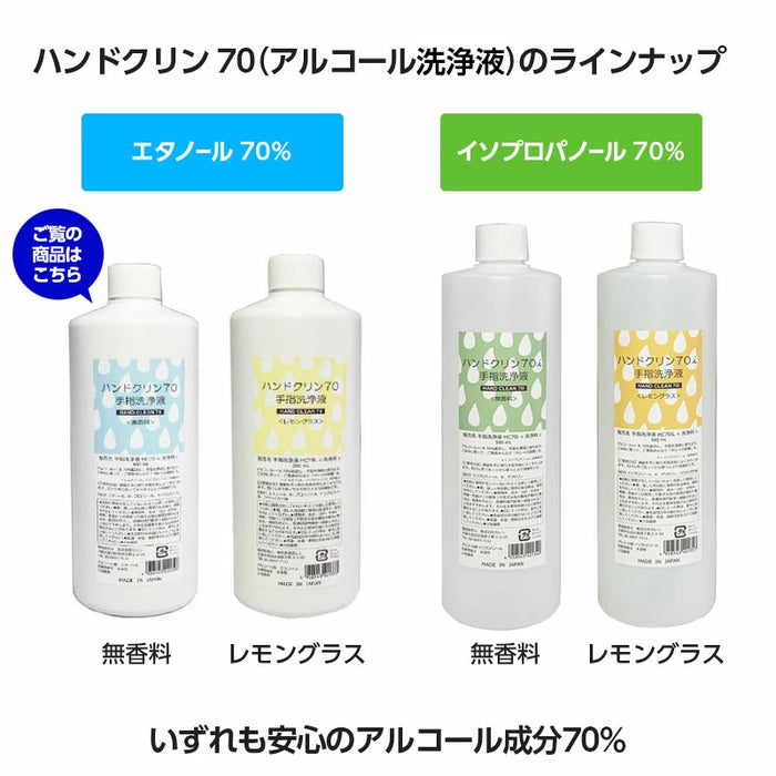 アルコール除菌 アルコール消毒 エタノール70% ハンドクリン70 ＜無香料＞ 日本製