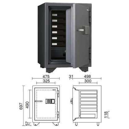 KMX-50EA_テンキー式耐火金庫（警報器付）50L 110kg_【送料・設置料見積要】【代引不可】【メーカー直送】_KingCrown（日本アイ・エス・ケイ）